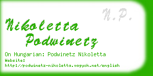 nikoletta podwinetz business card